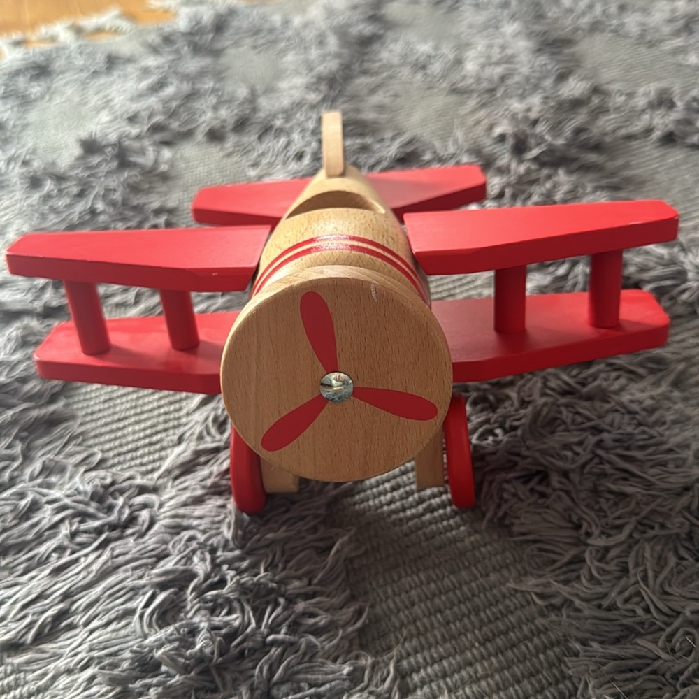 Hearth & Hand with Magnolia wooden airplane toy - Picture 3 of 8